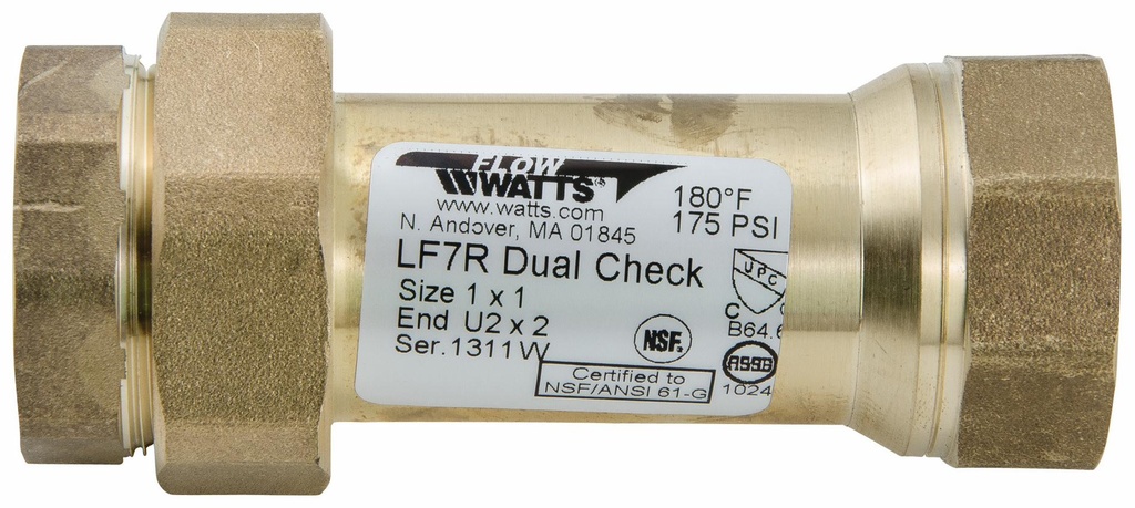 1 X 1 In LF7RU2-2 1 X 1 Dual Check Valve