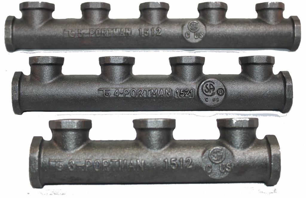 CAST 4 PORT W/PT PORT - 3/4 FEM X 4