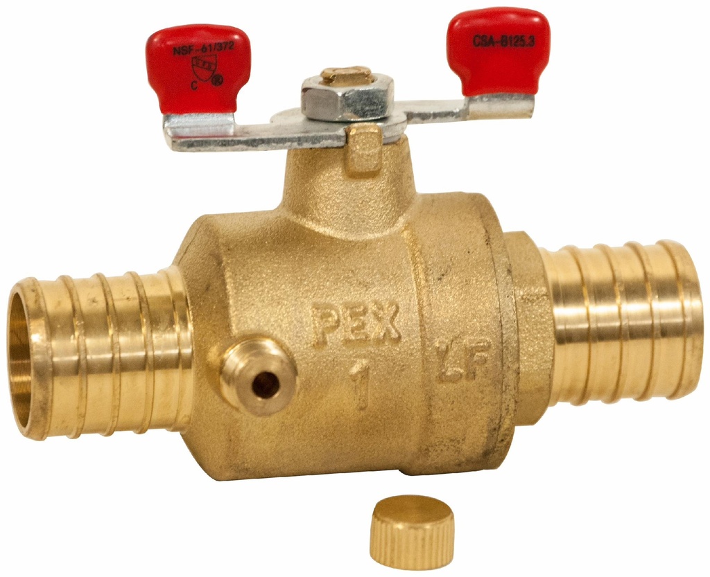 3/4 PEX-CRIMP STOP + DRAIN LF