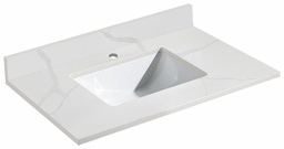 [2545560] Calcutta Quartz Counter Top with Undermount Sink