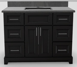 [2570400] 42" Standard Vanity Bellrose with Bar Handles and 1-Hole Quartz Top