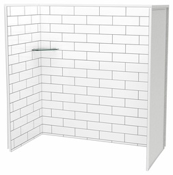 [6457802] Utile 60" x 32" x 60" 3-Piece Alcove Tub Wall Kit