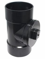 [7621155] ABS DWV 6" C/O TEE W/ PLUG HXHXFPT BLK