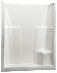 [6452112] SS3660 Center Drain Alcove 1-Piece Shower with RH Seat