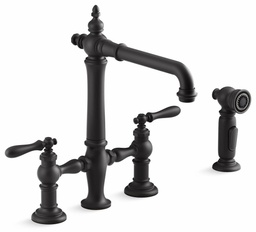[2951410] Artifacts 2-Hole Bridge Kitchen Faucet with Side Spray