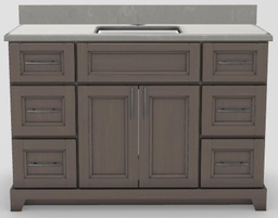 [2575050] 48" Shallow Vanity Bellrose with Slim Handles and 1-Hole Quartz Top