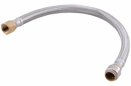 [1226090] 1/2" x 3/4" Fip, 24" Stainless Steel Braided Water Heater Connector Lead Free