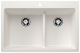 [1217241] Liven 33 1.75 Bowl Dual Mount Low Divide Silgranit Kitchen Sink