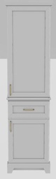 [2570586] 18" RH Linen Tower Modern Shaker Upper and Lower Doors with Square Handles