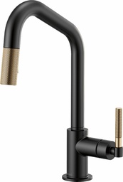 [3051081] Litze Kitchen Faucet with Pulldown Spray Angled Spout and Knurled Handle