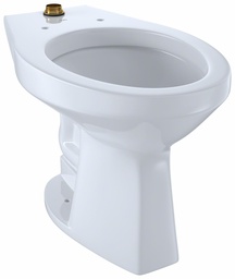 [1063055] Elongated 1.0 GPF Floor-Mounted Flushometer ADA Compliant Toilet Bowl with Top Spud