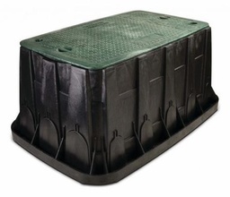 [4622806] 21 x 34 x 18 Maxi Jumbo Black Valve Box with Green Lid and 2 Locks