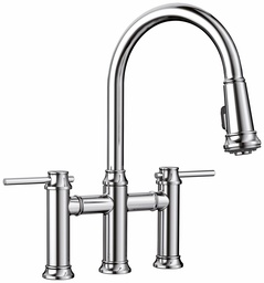 [1208250] Empressa Bridge Kitchen Faucet with Pulldown Spray