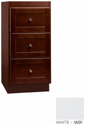 [5838080] Shaker 15" Freestanding Bathroom Storage Drawer Bank