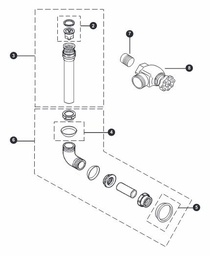 [1060590] 3/4" Flush Valve Accessory Kit Back Spud & RB Finish