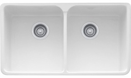 [4408430] Manor House 35-5/8" 2 Bowl Apron Front Kitchen Sink