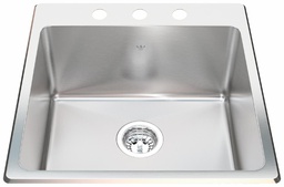 [4405542] Steel Queen 20-1/8" 3-Hole 1 Bowl Drop-In Kitchen Sink