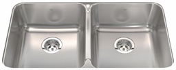 [4405255] Steel Queen 32-7/8" 2 Bowl Undermount Sink