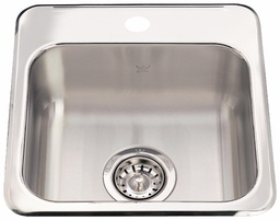 [4405032] Steel Queen 15-1/8" 1-Hole 1 Bowl Drop-In Bar/Prep Sink