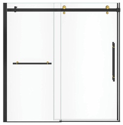 [6457350] Vela 56.5-59" x 59" Sliding Tub Door with Towel Bar