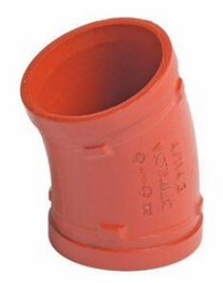 [6661505] 4" Grooved 22-1/2 Elbow AWWA Ductile Iron No. 12-C