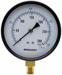[6649899] 4" x 1/4" Lower Mount 0-300 Pressure Gauge