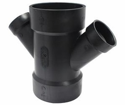 [7623242] 102380 ABS DWV 4X4X2X2" DBL WYE HXHXHXH BLK CANPLAS