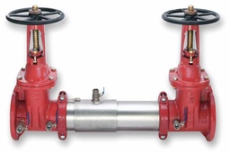 [6915230] 2 1/2 In SS Double Check Valve Assembly Backflow Preventer, OSY Shutoff Valves, Flanged Inlet x Grooved Outlet