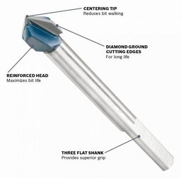 [5439900] TILE DRILL BIT 1/4" ARROW HEAD