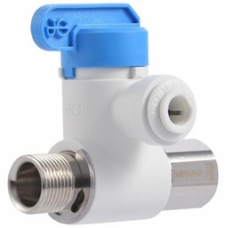 [7030400] Polypropylene Angle Stop Adapter Valve, 3/8 x 3/8 x 1/4 - Low Lead