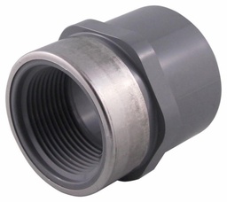[3265706] 1 1/4" CPVC SCH80 FEMALE ADPT SOCxFPT SS REINFORCED