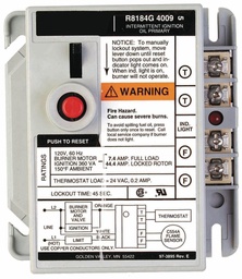 [3974140] 120V, 60HZ. SAFETY SWITCH TIMING: 30 SEC. WITH .2A THERMOSTAT CURRENT RATING. LED FOR LOCKOUT INDICATION AND MANUAL TRIP. GREY COLOR.