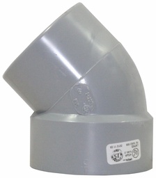 [7560250] 3"x45D PVC DWV SHORT TURN ELBOW SPxH SYSTEM 15