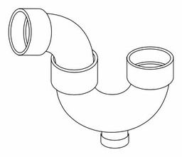 [7584014] 2" PVC DWV P TRAP W/ C/O HxH SYSTEM XFR