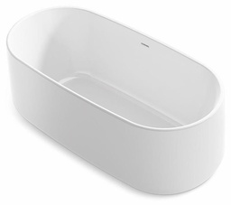 [2917113] Ceric 60" x 29" Freestanding Bathtub with Center Toe-Tap Drain