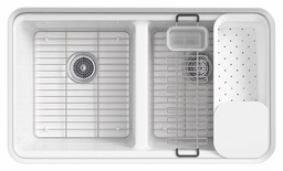 [2961940] Riverby 33" 2 Bowl Undermount Workstation Kitchen Sink with Accessories