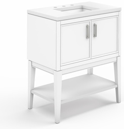 [2922890] Winnow 30" Bathroom Vanity with Sink and Widespread Quartz Top